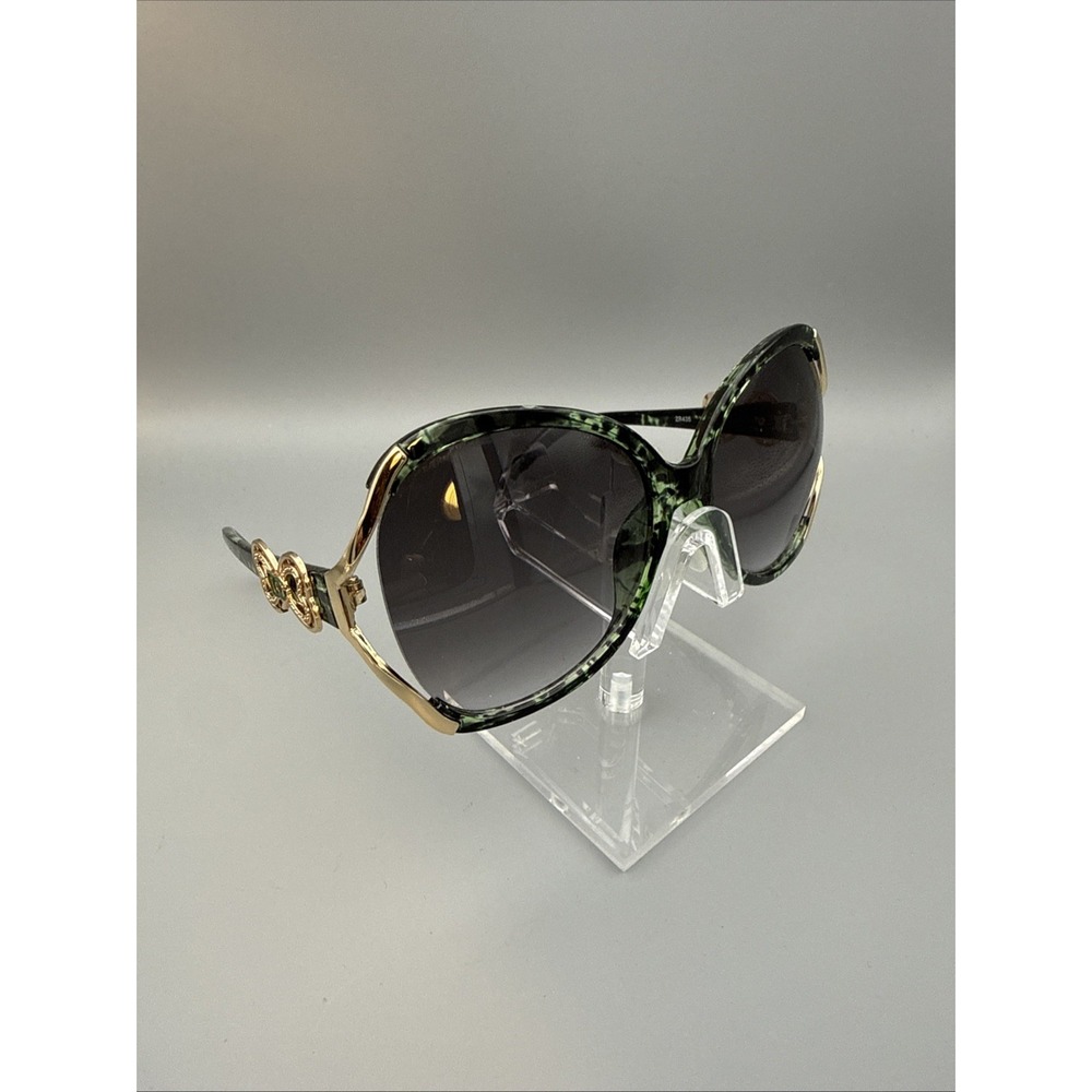 New Baroque Green & Gold Oversized Butterfly Style Sunglasses "Jackie O" Glamour